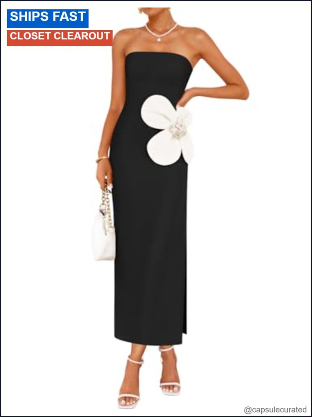 Strapless Bodycon Maxi Dress for Women Summer Cocktail Party